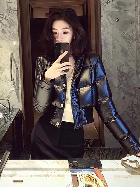 Stunningly Beautiful Spring Fashion Versatile Unique Stylish Chic Petite Black Short Thick Coat for Women