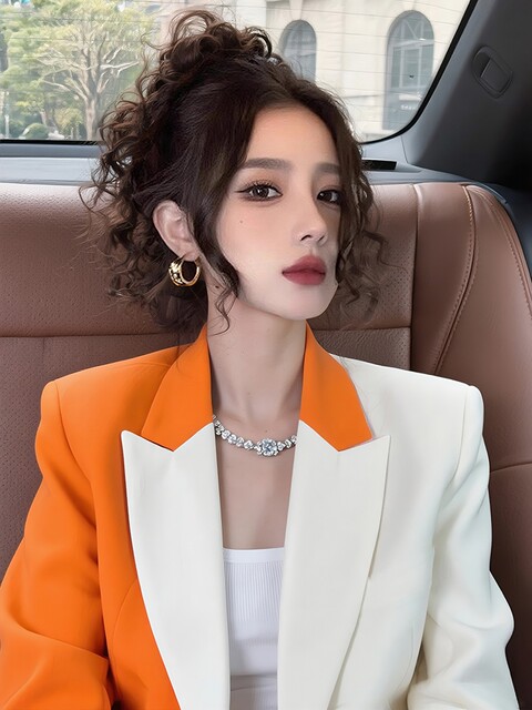 Early Spring Korean Style Unique and Beautiful Light Luxury High-End Super Stylish Niche Design Fashionable Commuter Color-Block Blazer
