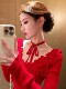 Spring Korean-Style Top, Unique and Super Pretty, Stylish, Age-Reducing, High-End, Soft and Lazy Style, Red Knit Sweater