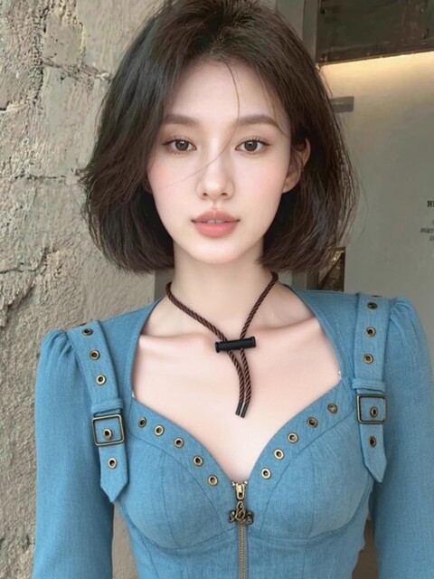 Unique and Super Stylish Spring Tops for Women, Youthful and Trendy Korean Style, Non-Crowded Design, High-End Fashion, Light Luxury, Blue Color