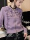 Purple Hooded Sweatshirt for Women, 2026 Spring Hot Item, Petite, Fashionable, Unique, Beautiful, Age-Reducing Zipper Jacket