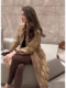 European-Style Khaki Long down Jacket with a Turn-Down Collar, 2026 Spring, High-End, Super Stylish, Lightweight, Trendy Small Cotton-Padded Jacket for Women