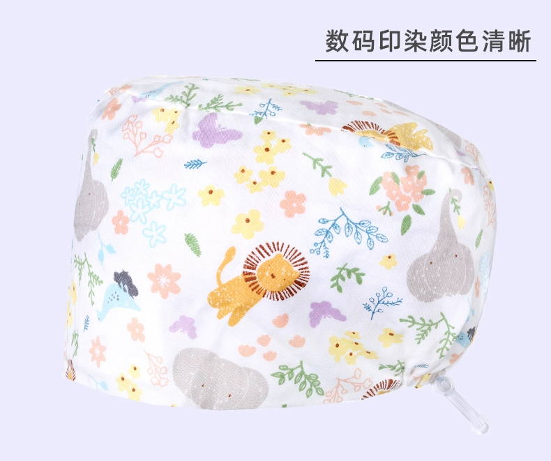Mũ phẫu thuật Miruman nữ cotton nguyên chất y tá mũ hoa phòng phẫu thuật mũ đặc biệt bác sĩ làm việc mũ nam khăn xếp mũ y tế màu xanh