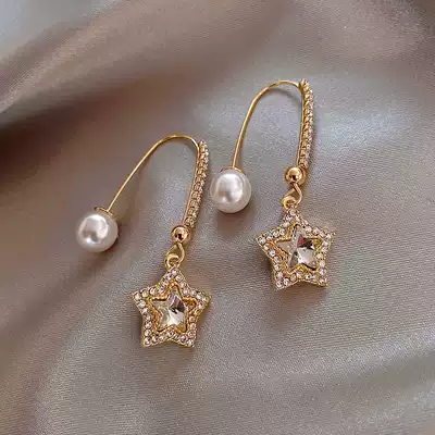 High-grade earrings 2021 New Tide high-grade atmosphere Korean Net red temperament sterling silver retro long earrings female