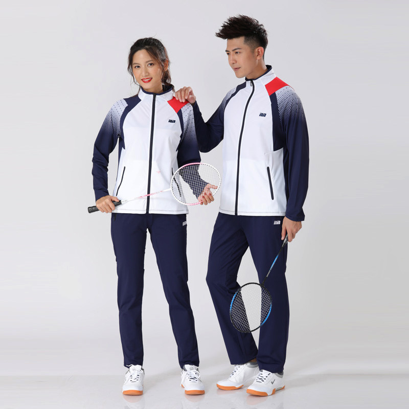 2021 spring and autumn thin badminton clothes men's and women's long-sleeved suit elastic tennis jacket table tennis lovers sportswear