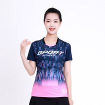 2021 New badminton suit womens coat elastic quick-drying T-shirt summer sweat-absorbing breathable tennis sportswear