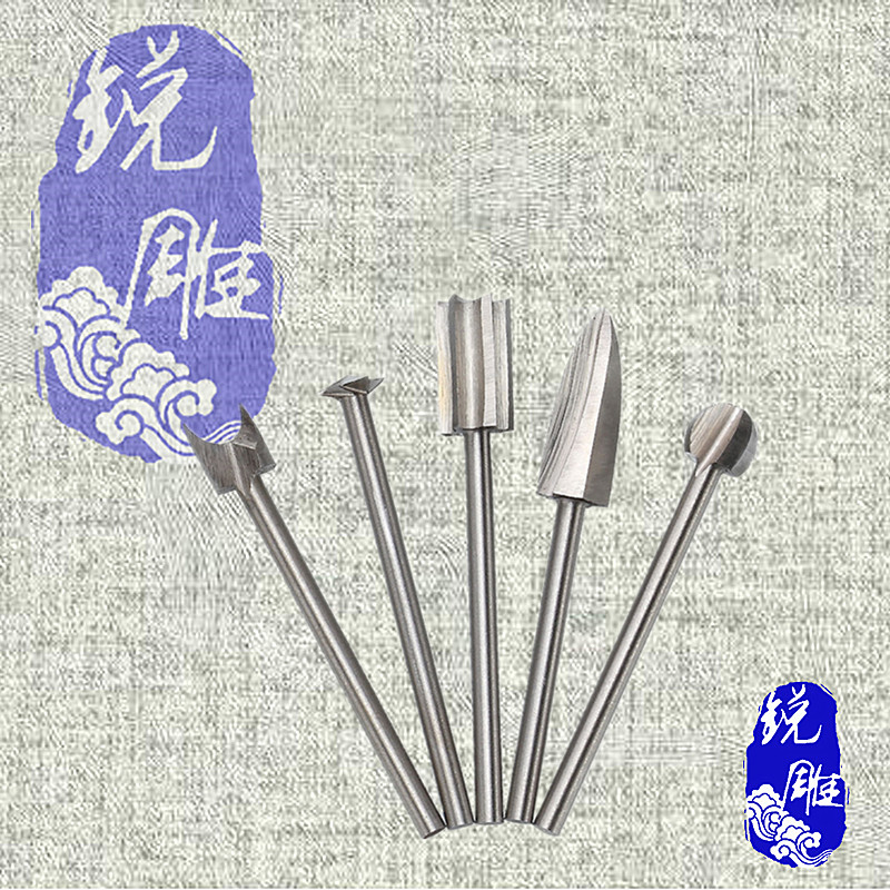 Woodworking electric engraving knife suit wood carving tool full set of new hand root sculptures polished polished whole set of wood cutters