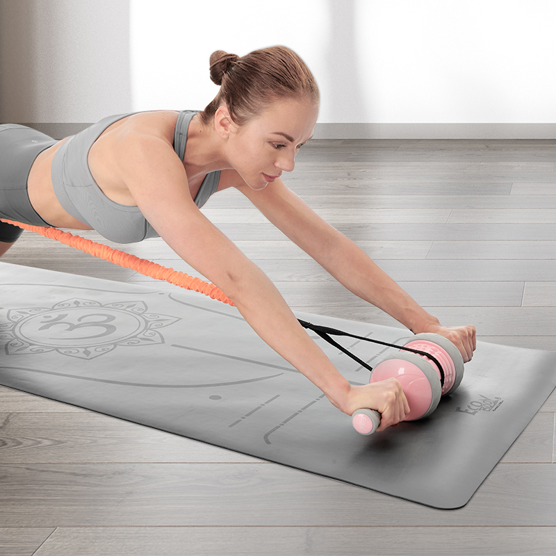 Two-wheeled abdominal wheel automatic rebound and abdominal wheel artifact mute belly roll girl men's home fitness equipment