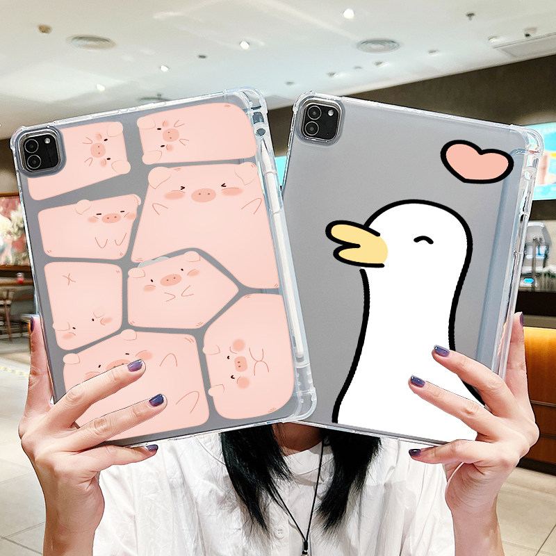 2020 new ipadpro11 cartoon protective case 2021 Apple ipad9 tablet air4 case Air3 with pen slot 10 9 inch air5 transparent 10 5