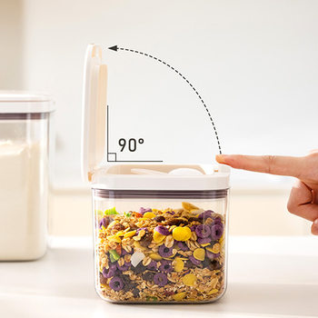 Pop-Top Sealed Jar for Storing Grains, Rice, and Noodles, Press-Type Storage Box for Kitchen, Moisture-Proof and Dust-Proof, Food-Grade Storage, Small Capacity