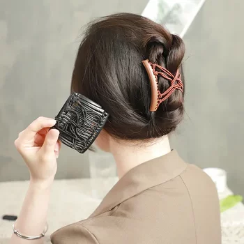 Korean Style New Double-Row Elastic Hair Comb, Insert Comb for Updo, Fashionable Styling, Lazy Person's Back-Of-Head Hair Styling Tool, Hair Accessory