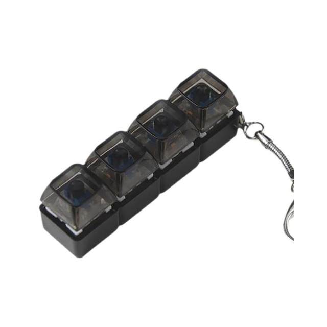 Cross-Border 4-Key Decompression Button Tester Keychain Pendant Fingertip Press Decompression Light-Up Toy Fingertip Button