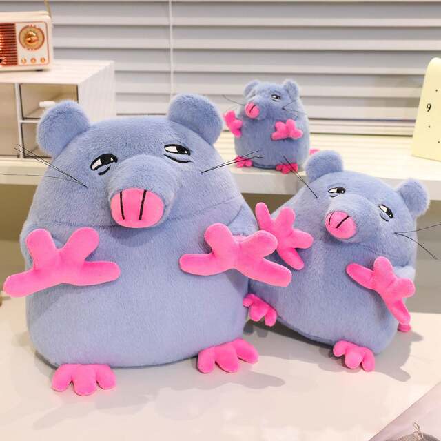 Cross-Border Pizza Tower Mouse Plush Toy Pink-Clawed Blue-Skinned Small Brick Rat Evil Recording Mouse Plush Toy