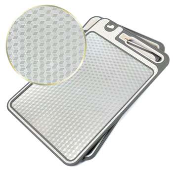 Stainless Steel Cutting Board Defrosting Board with Knife Sharpener Double-Sided Stainless Steel Multifunctional Cutting Board for Home Use