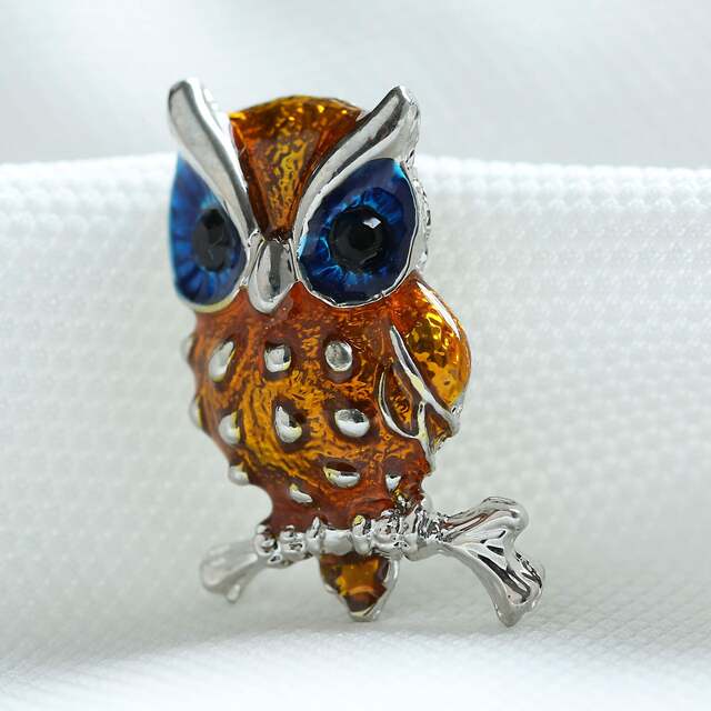 Fashionable and Compact Owl-Style Alloy Brooch, Hot-Selling on Aliexpress, Supplied by Manufacturers, Retail Vintage Badge