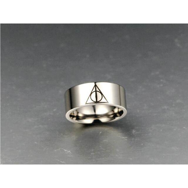 Ring Deathly Hallows Symbol Ring Movie and Television Accessories Titanium Steel Jewelry