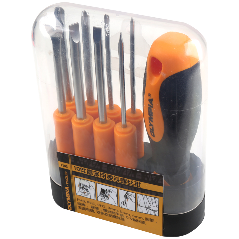 Rio Tinto (SANTO) screwdriver set of 10 pieces with versatile changing head screwdriver screw opener screw opener suit