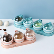 Kitchen seasoning box set creative home seasoning can with lid spice Salt monosodium glutamate chicken essence spoon storage storage