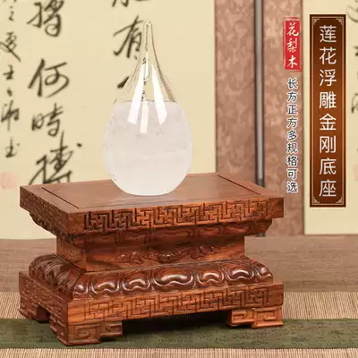 Mahogany carved Buddha statue solid wood square rosewood lotus base entrance strange stone crafts decoration seat can be customized