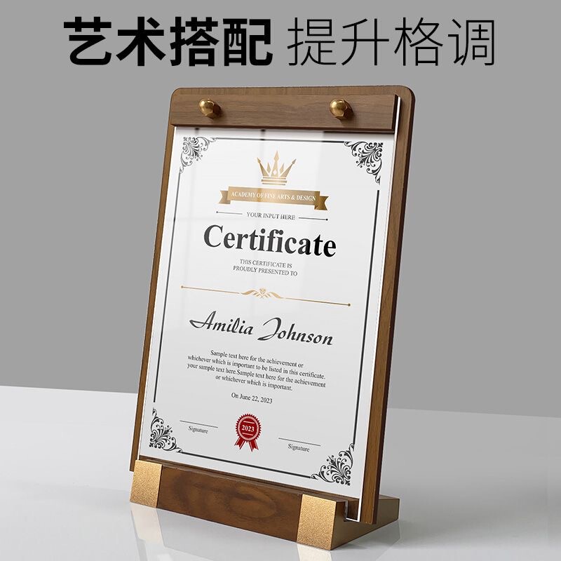 Honor Certificate Frame, Wooden Base, Authorization Letter Frame, Authorization Plaque Frame, A5 Patent Certificate Frame, Graduation Certificate Frame, Document Frame, Award Frame, Frame for Storage and Display, A4 Display Frame, Tabletop Display Frame