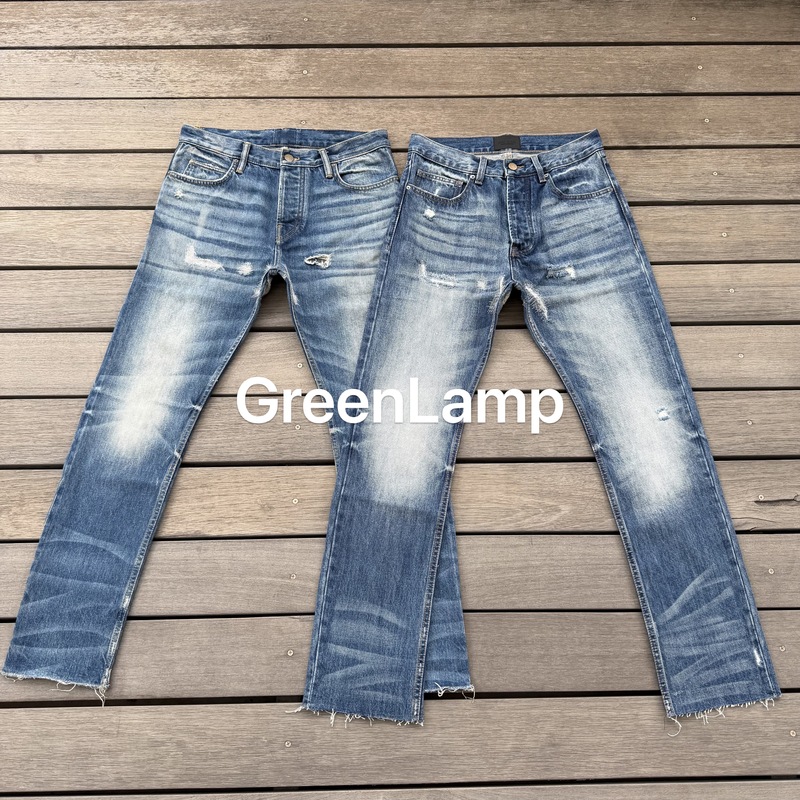 [in Stock] Green Light Independent High Street Style 7Th Denim King Dark Washed Straight-Leg Jeans Regular Fabric