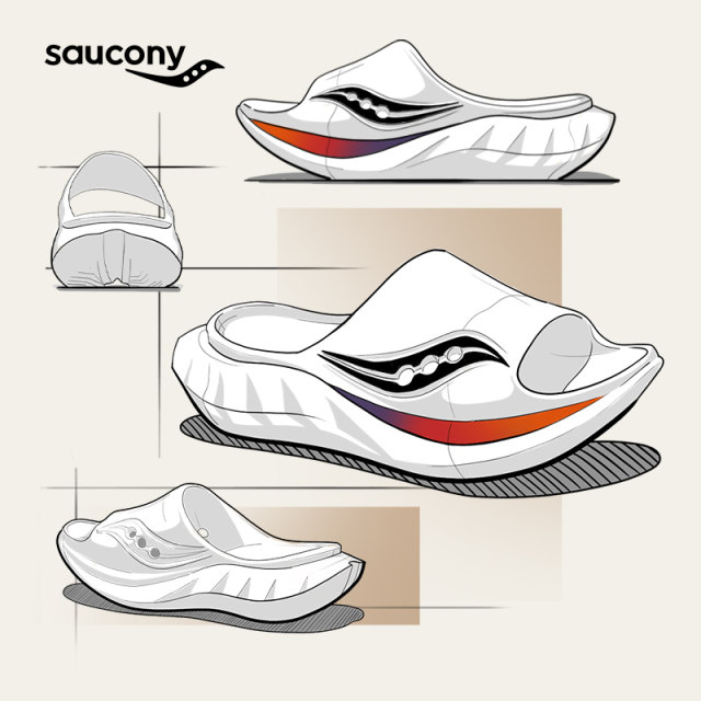 Saucony Cradle2 sport recovery slippers summer men's beach shoes outer wear sandals for women