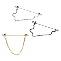 Classic Collar Bar Pin for Men with Chain Shirts