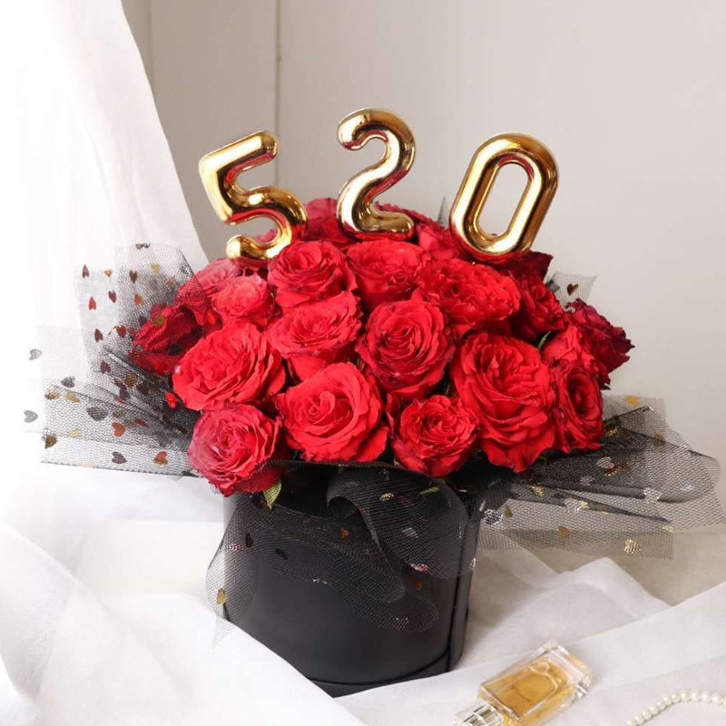 New golden 520 digital flower bouquet decoration floral packaging flower shop material