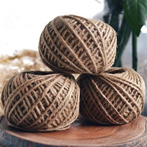 Handmade jute rope tag lanyard wrapped vase to make bouquet Glass bottle diy decorative creative floral art