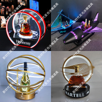 Bar luminous wine seat white wine foreign wine red wine table LED creative wine holder stainless steel display rack foreign wine base