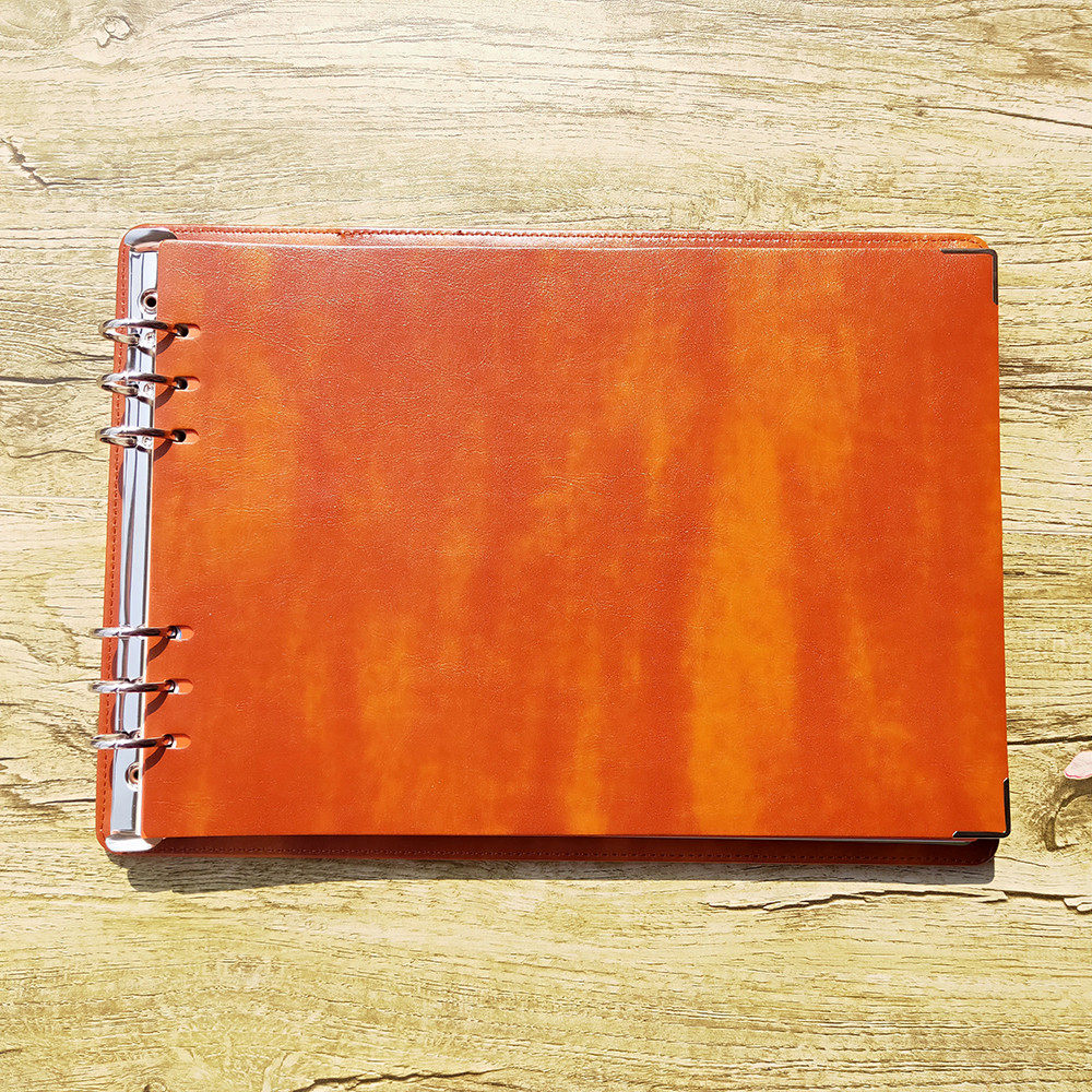 A4 Horizontal high-grade board clip loose-leaf book Original new high-grade large thickened binder book Cornell square 5r efficient notebook Reading notes Horizontal line financial accounting blank book