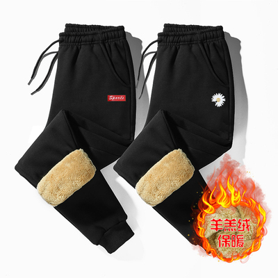 【运动裤】森马潮牌羊羔绒加厚九分裤男