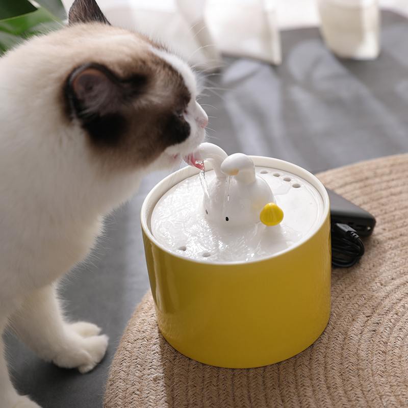 Cat ceramic water dispenser pet mobile water dispenser automatic circulation filter water bowl water feeder drinking water supplies