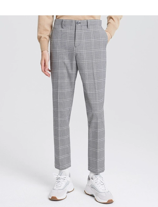 MECITY Male Ole Slim Kiểm tra kinh doanh Quần Houndstooth Trend Suit - Suit phù hợp