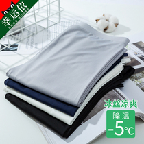 Ice wire bottle female wear spring and autumn thin black high waist and thin lean elasticity large number tight thin leg ninety pants