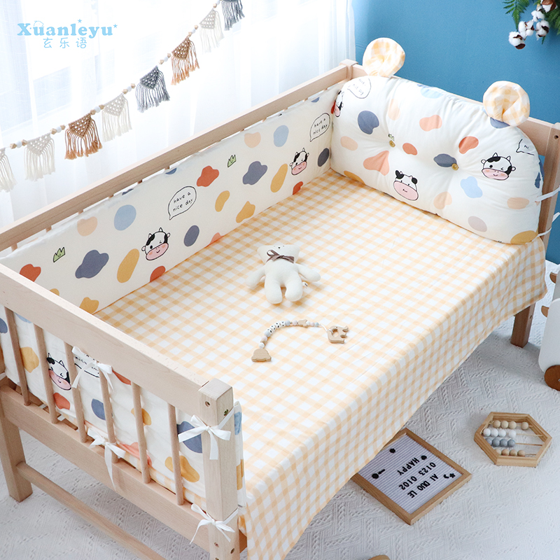 Crib Bed Fencing Softpack Anti-Fall baby Children splicing bed Beds Apron cloth pure cotton One-piece washable