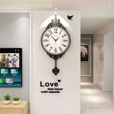 Fashion creative Nordic clock wall clock living room home Modern simple atmosphere personality Art decorative clock mute