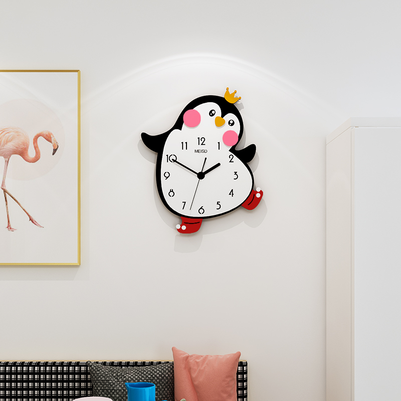 Cute silent children's cartoon clock wall clock living room home bedroom creative personality fashion clock decorative art