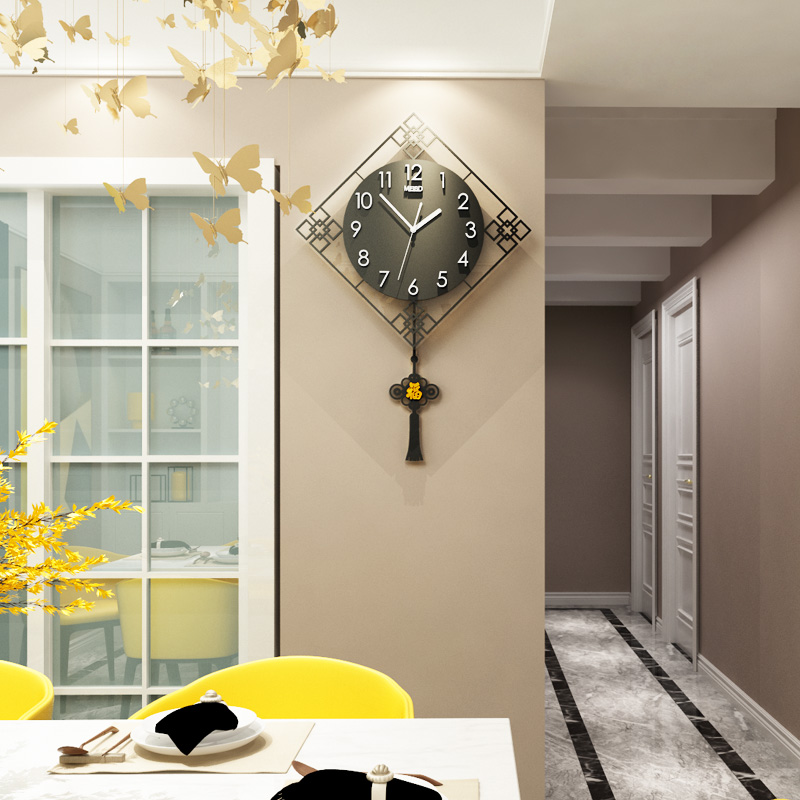 Chinese style Chinese art clock clock living room home fashion simple atmosphere creative decoration mute quartz clock