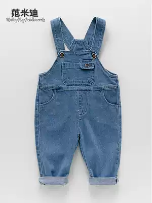 Baby baby baby bag pants spring and autumn male 1-3 years old boy denim trousers soft thin cotton baby pants foreign style tide