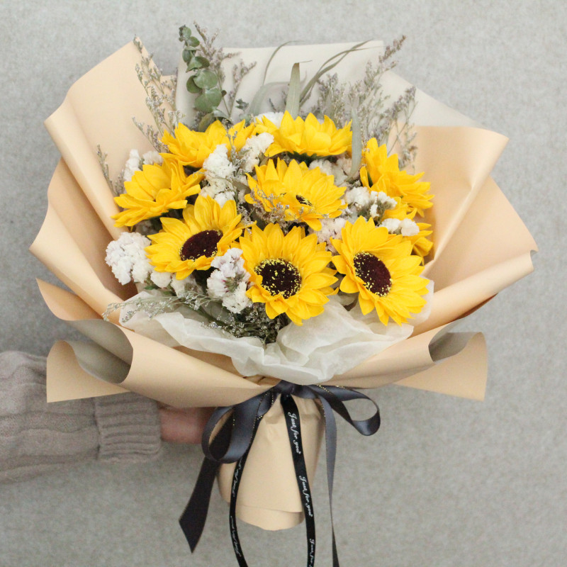 Sunflower Hands Flowers Nurse's Festival Hand Flower Boxes Holiday Gifts Suitable to deliver medical staff white coat angels Dry flowers