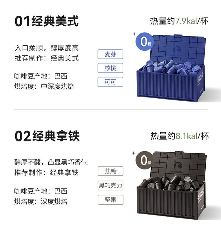 【中国直邮】 瑞幸咖啡 冻干咖啡粉  03加浓美式 囤货装60杯