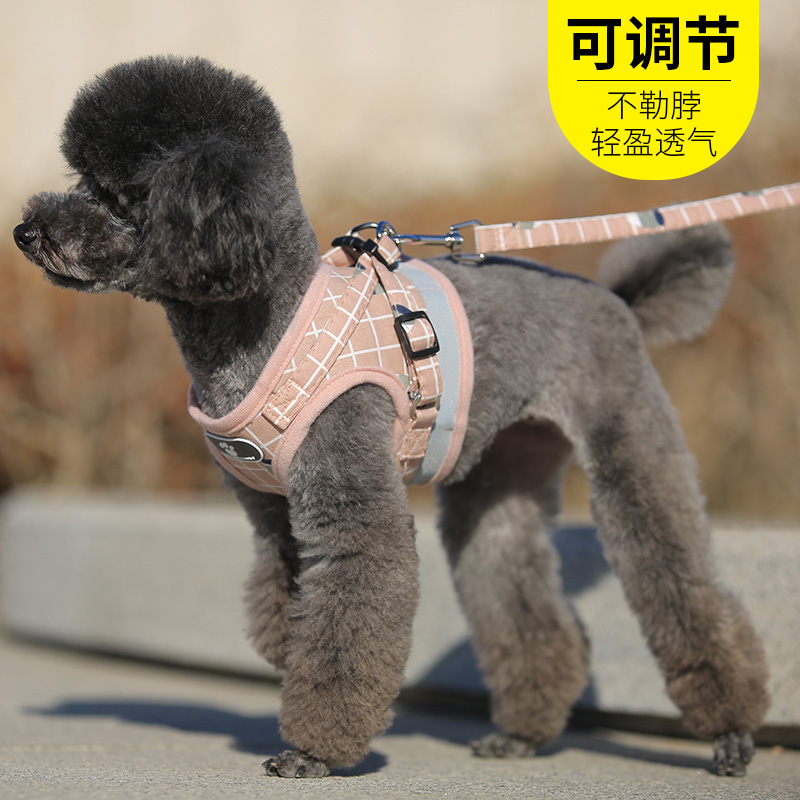 Dog traction rope small dog Teddy VIP vest-style dog holding baby bag Bichon Pomeranian dog chain pet dog leash
