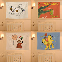 Cartoon anime ins wind hanging cloth wall decoration Dormitory room layout Net celebrity live photo wall cloth tapestry