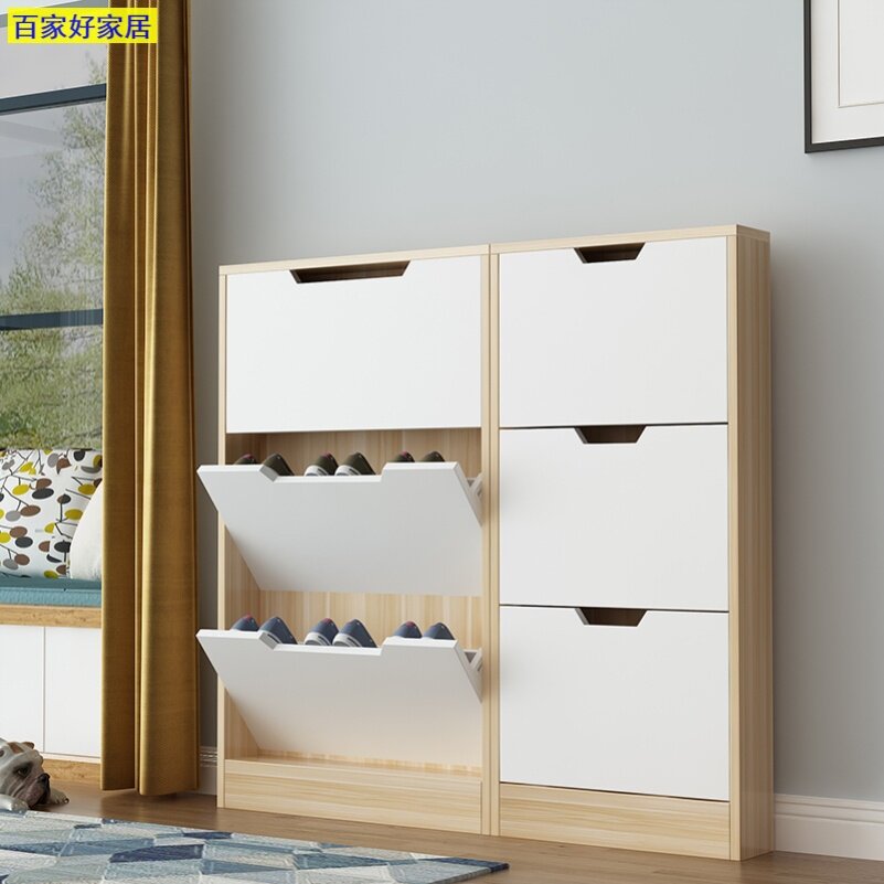 Ultra Slim Doorway Home Narrow Flap Small Family Type Brief Modern Shoe Cabinet Hyun Guan Cabinet Shoe Rack Super Capacity Economy Type-Taobao