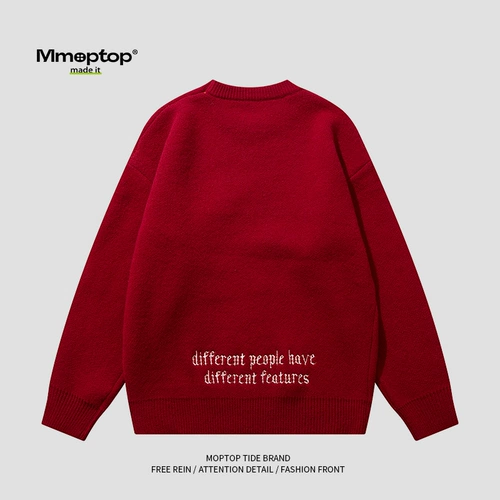 Зимний красный трикотажный свитер для влюбленных для отдыха, мужской оберег на день рождения, год кролика, простой и элегантный дизайн, свободный крой