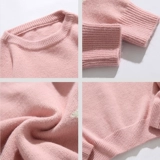 Демисезонный модный приятный телу трикотажный свитер, круглый воротник