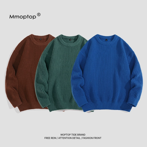 Мужской ретро свитер для влюбленных, демисезонное трикотажное термобелье, свободный крой