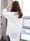White shirt women's 2026 spring new design niche irregular shirt large size loose mid-length top