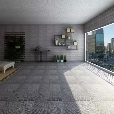 Retro Chinese oracle tiles 600X600 characteristic villa courtyard non-slip floor tiles Yard roof floor tiles